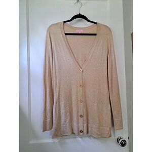 Lilly Pulitzer Beige Button Down Cardigan